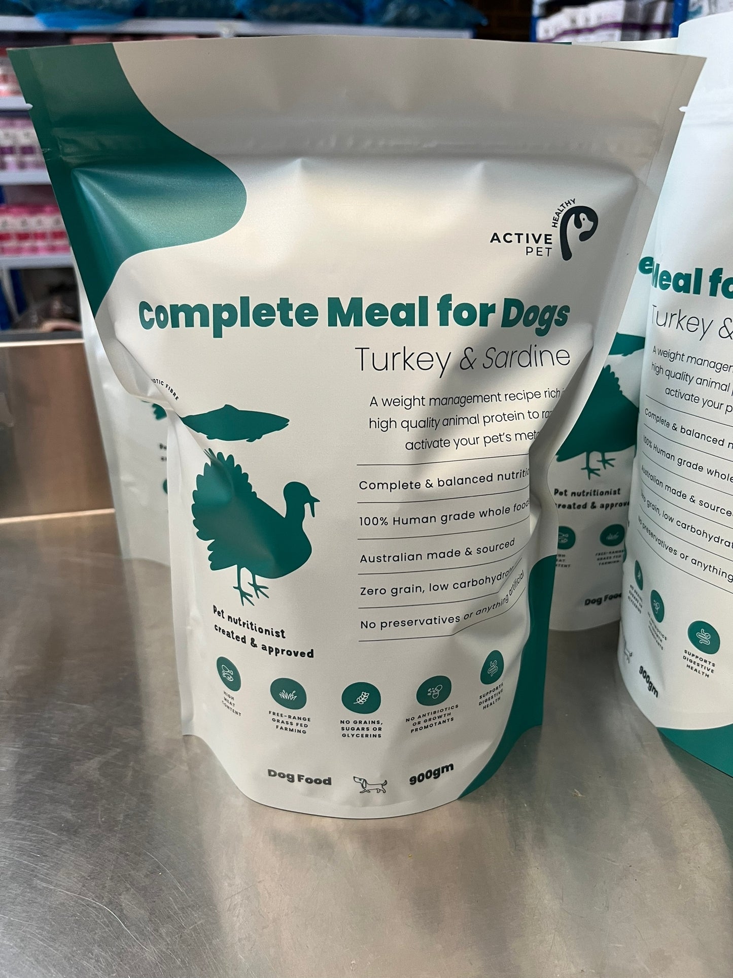 Complete Raw Dog Food Meal - Turkey & Sardine.