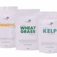 Pack of 3 Essential Powders - Wheatgrass, Kelp & Tumeric