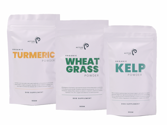 Pack of 3 Essential Powders - Wheatgrass, Kelp & Tumeric