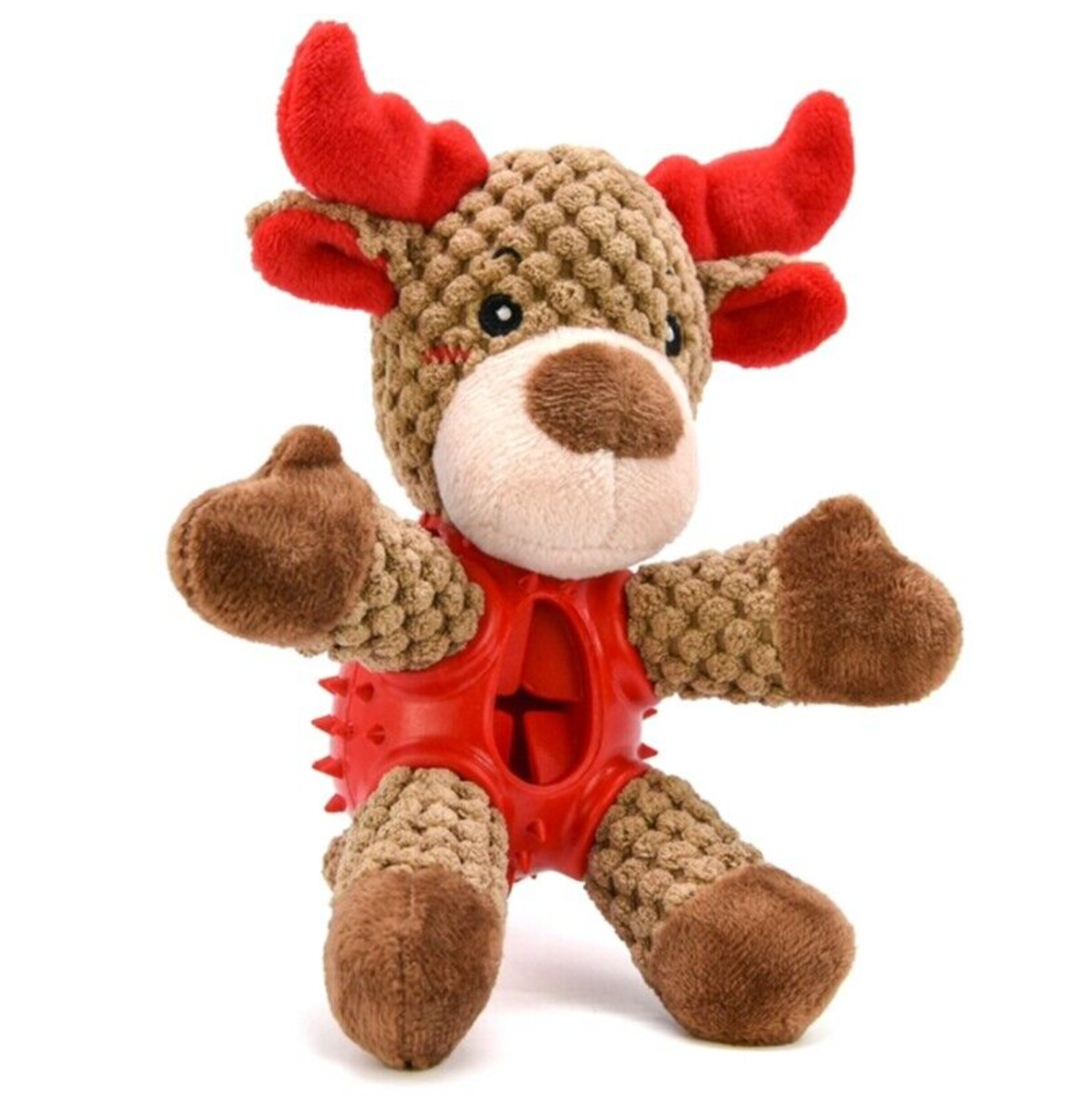 Dog Chew Christmas Reindeer Toy Durable Plush Squeak Toy for Teeth