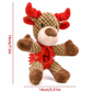 Dog Chew Christmas Reindeer Toy Durable Plush Squeak Toy for Teeth Cleaning