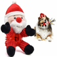 Dog Chew Christmas Santa Toy Durable Plush Squeak Toy for Teeth Cleaning
