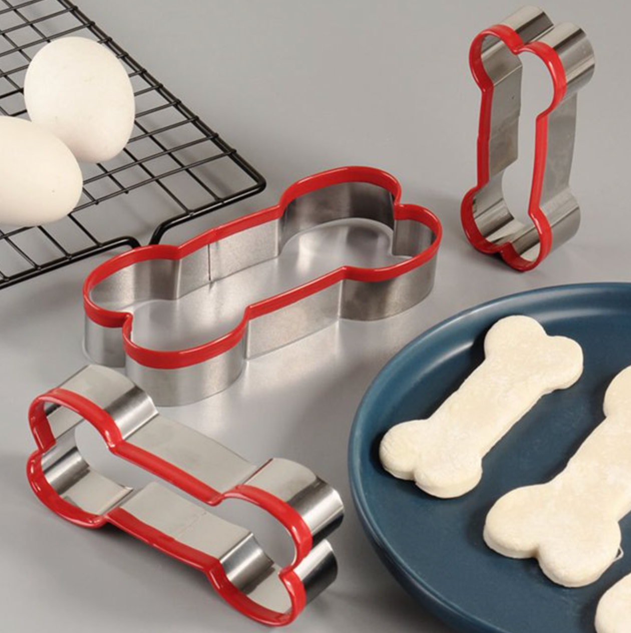 3 Piece Dog Bone Biscuit Cookie Cutters Set
