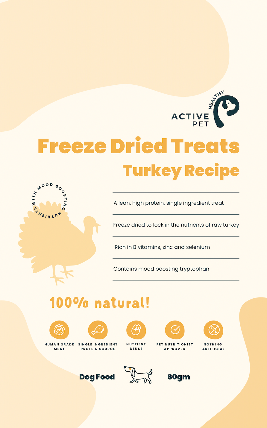 Freeze Dried Raw Turkey Treats Pack of 3